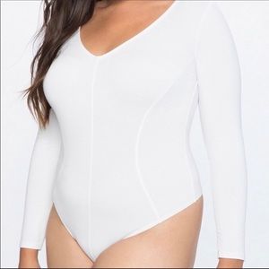 NWOT Eloquii White Long Sleeve Bodysuit